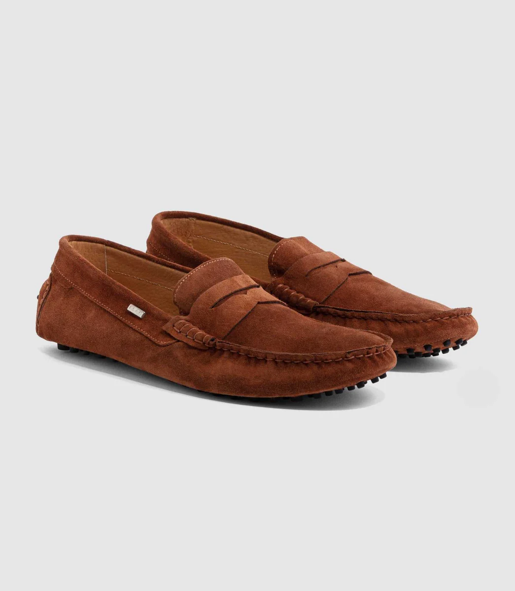 Mocassin en daim camel 