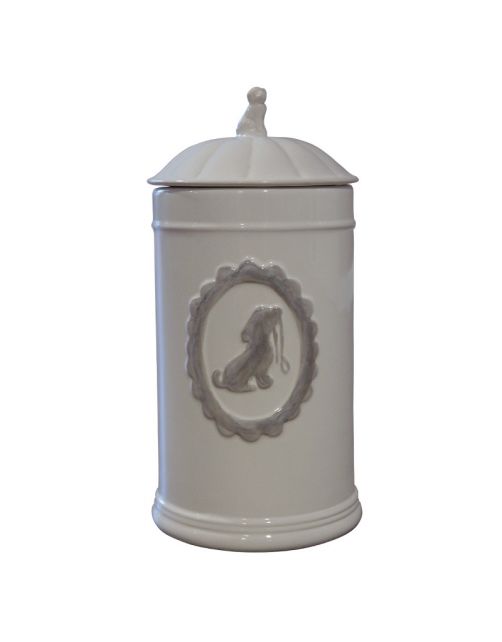 Happy-House Voorraadpot Hond - Hondencadeau - Ø11x21.5 cm Wit