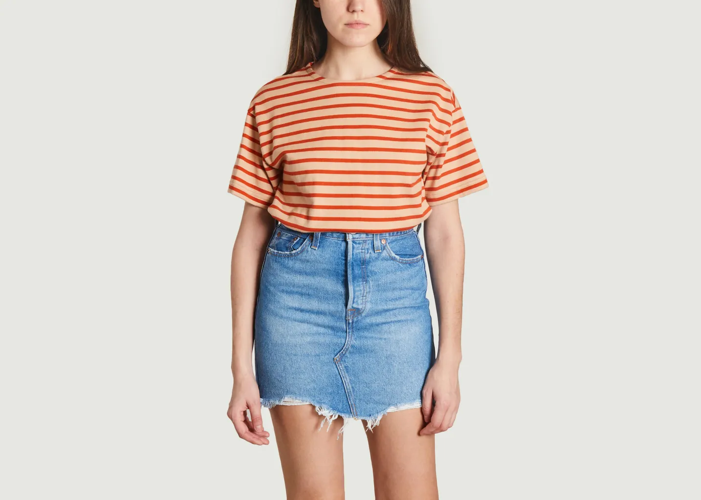 Marinière en coton manches courtes Petit Bateau