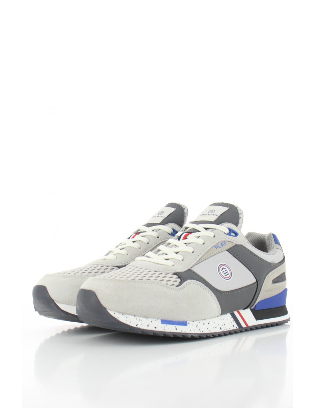 serge blanco Baskets De Ville Homme Chamonix Gris/Bleu