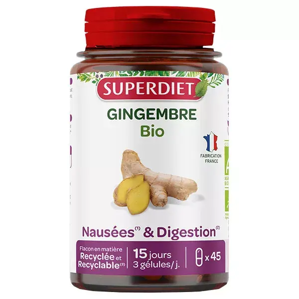 Superdiet Gengibre Orgânico 45 cápsulas