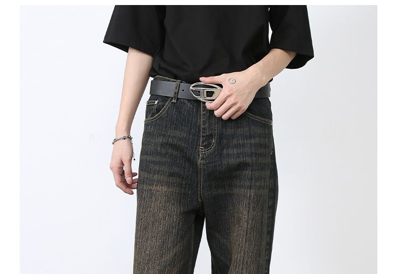 pinkdropper - Mid Rise Washed Wide Leg Jeans
