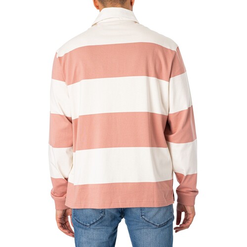 BOSS - Polo De Manga Larga Diragbi Rosa