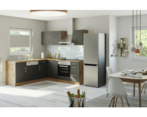Held Furniture hoekkeuken zonder apparatuur Sorrento 210 cm antraciet mat gedemonteerd omkeerbaar model 1014.6280