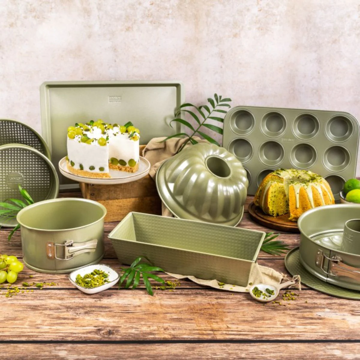 Ensemble de 3 moules à gâteaux Green Vision Zenker