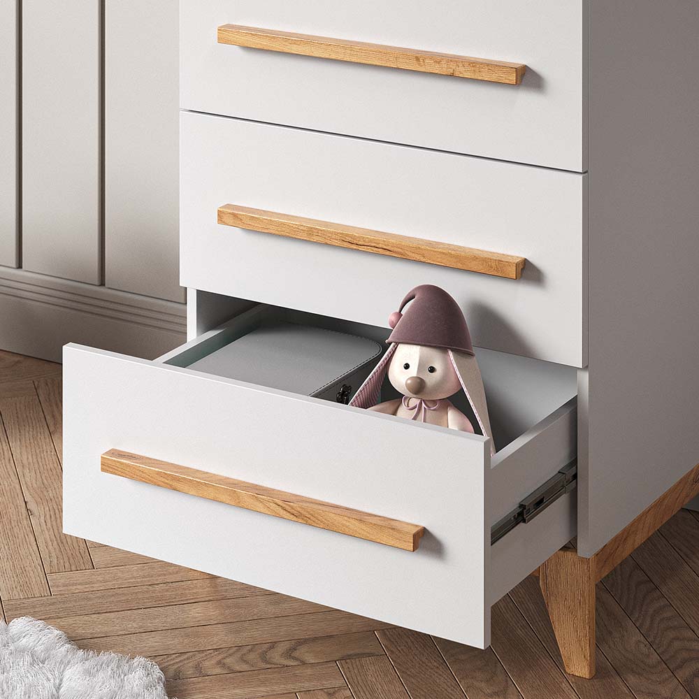 VitaliSpa Kommode Malia 60x88cm für Kinderzimmer, Schrank mit 3 Schubladen, weiß