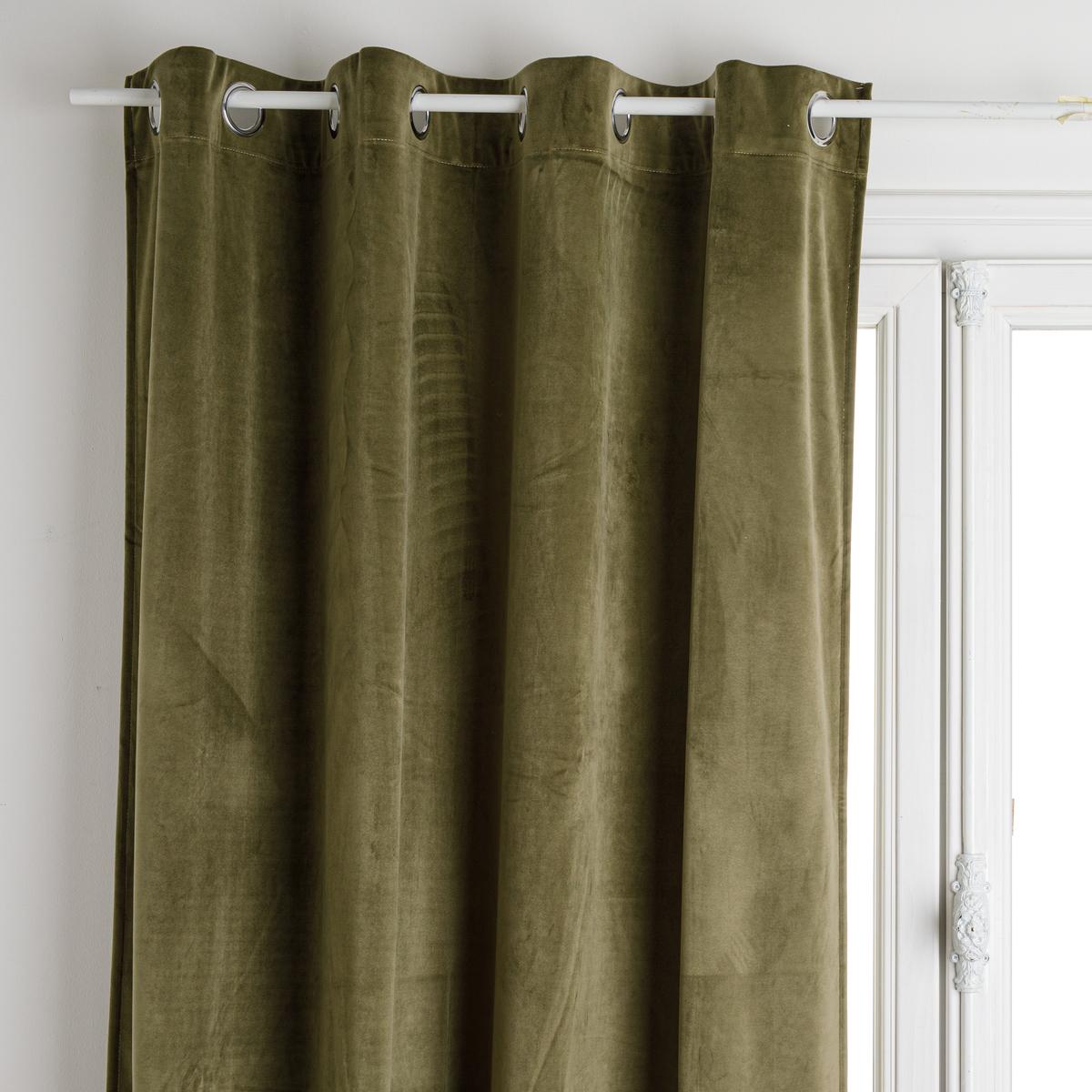 RIDEAU OCCULTANT VELOURS KAKI 140X260CM