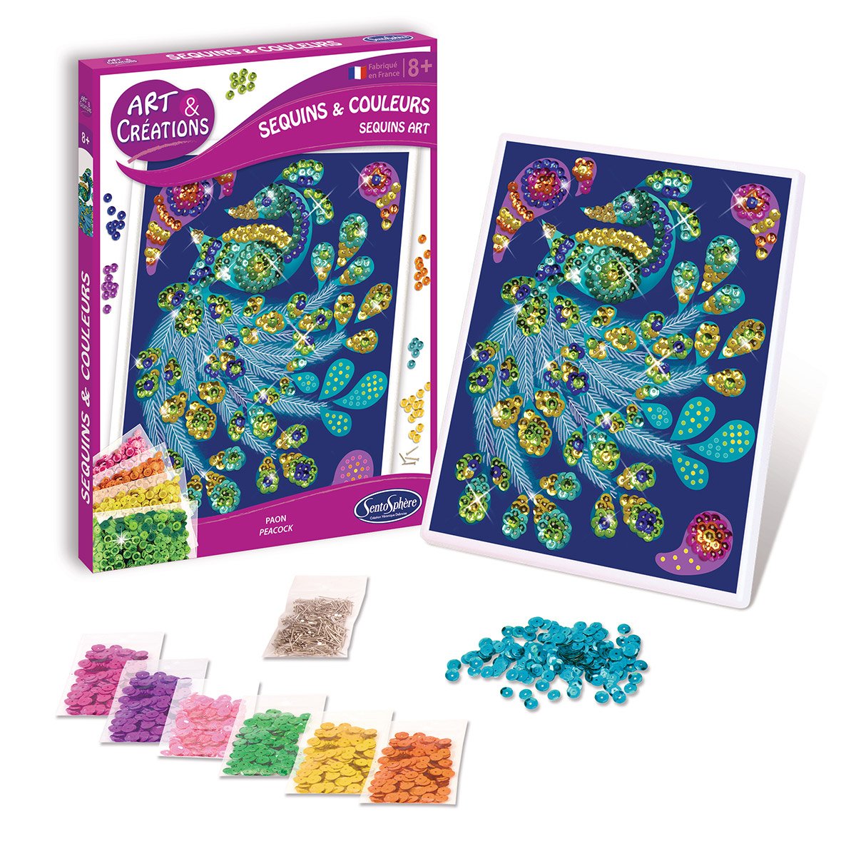 Atelier Art & Créations : Sequins et couleurs : Paon