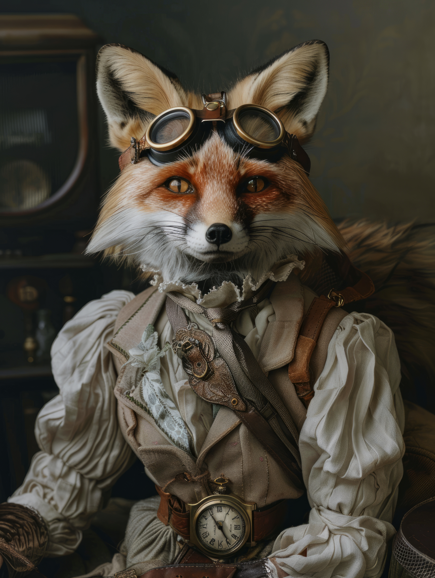 Canvas schilderij van een Fox dog 100x150 cm