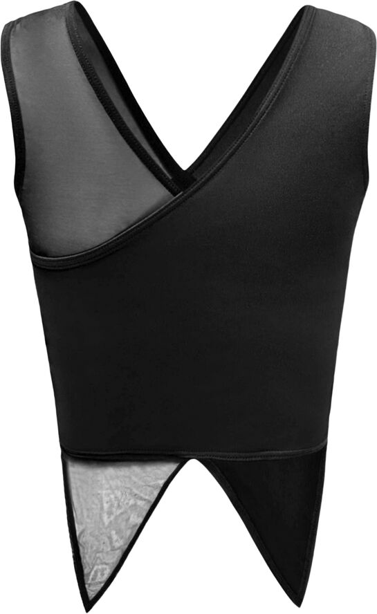 OW Collection Domino Chiffon Top Black caviar