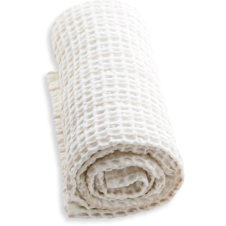 The Organic Company Badetuch Big Waffle Natural White Stone