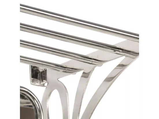 Porte-bagages avec cintres et miroir mural aluminium