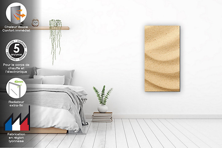 Radiateur électrique à rayonnement avec soufflerie Ilo Fanmix en verre design Sable Fin 1250W