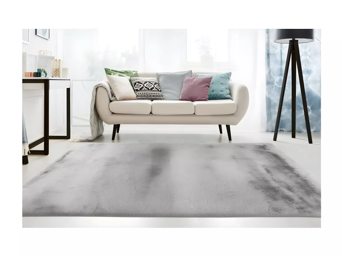 Tapis 290x200cm, design E009Y coloris argent - Confort et élégance pour votre intérieur