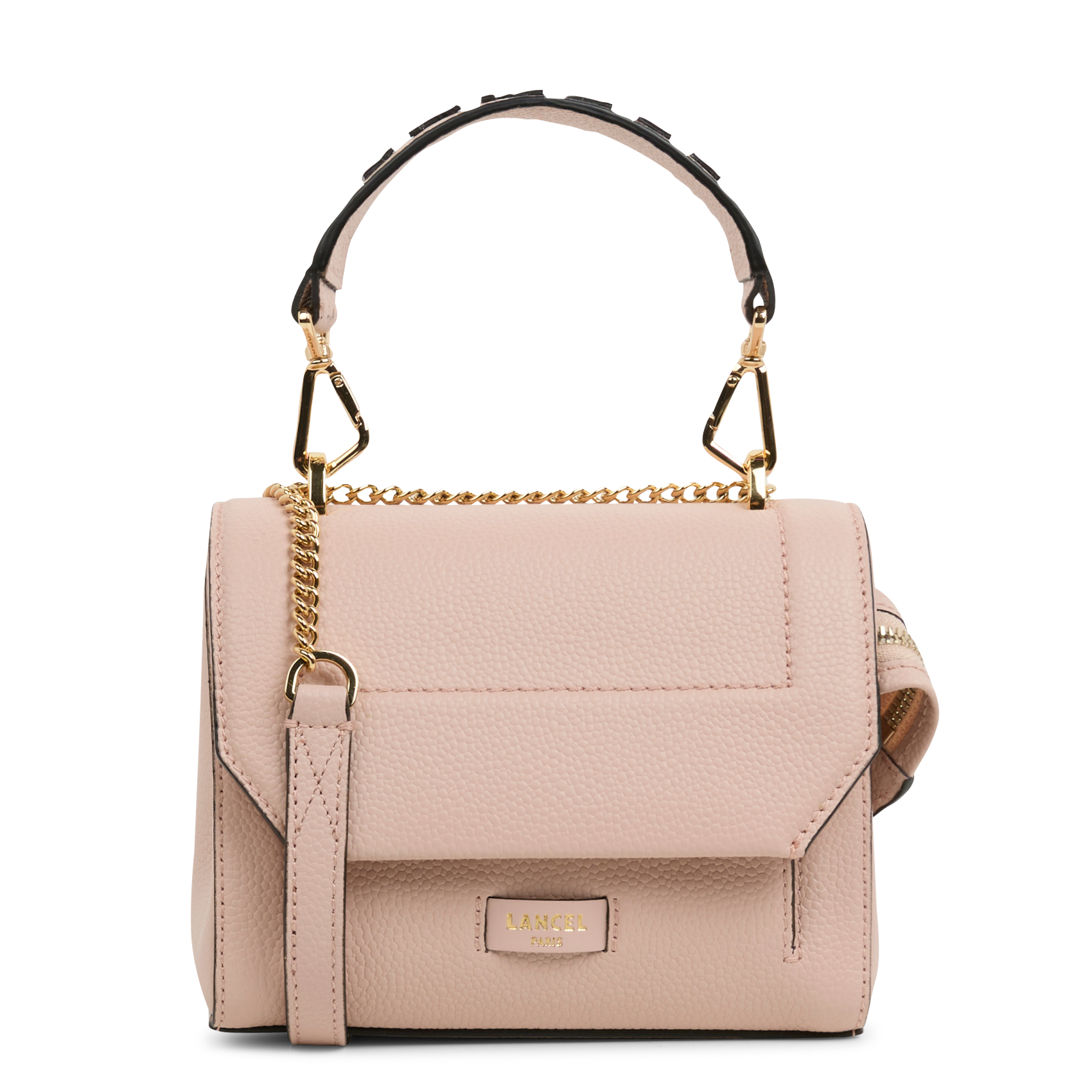 NINON S - Sac à rabat petit modèle en cuir grainé | Rose