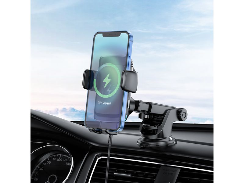 onit Handyhalterung Smart mit Ladefunktion Halterung zum Laden und Befestigen des Smartphones an Lüftungsschlitzen oder am Armaturenbrett
