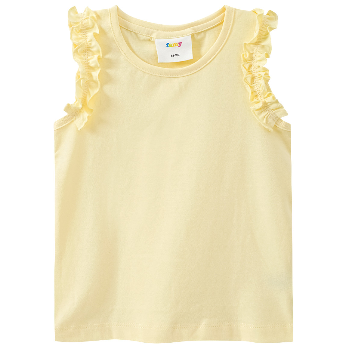 Famy 3 Mädchen Tops im Basic-Look rosa / hellgelb / hellblau