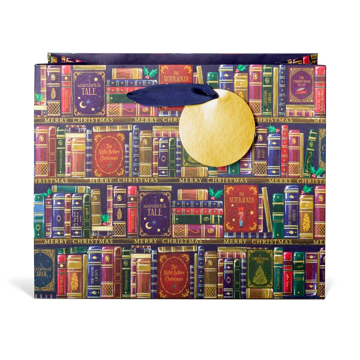 Christmas Bookcase Medium Landscape Gift Bag