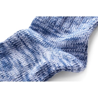 Unisex-Socke, Blau-Natur-Melange