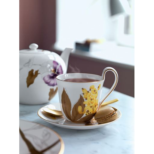 Royal Copenhagen Flora Højhankskop Med Underkop, Magnolia, 27 cl