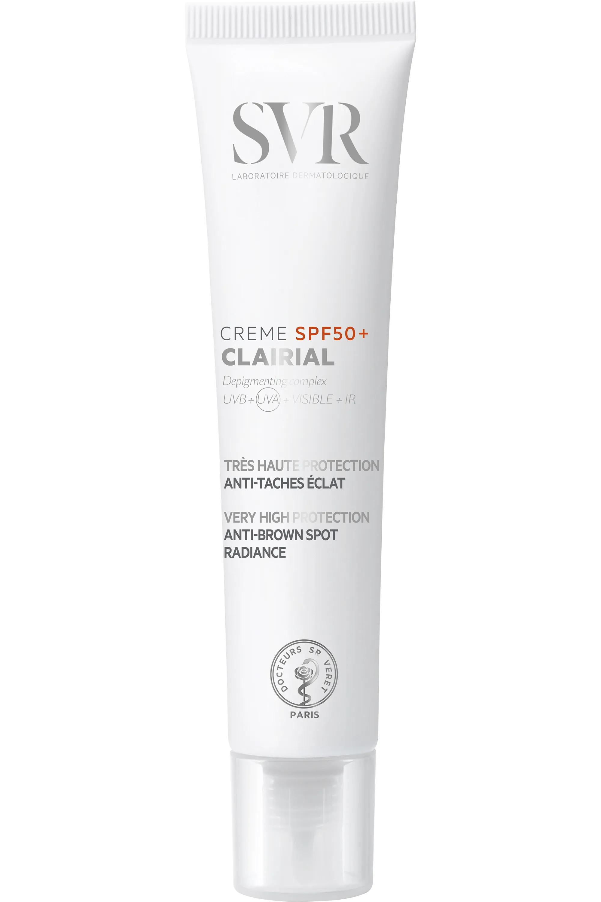 SVR Crème visage éclat & anti-taches SPF50+ très haute protection solaire Clairial-40 ml
