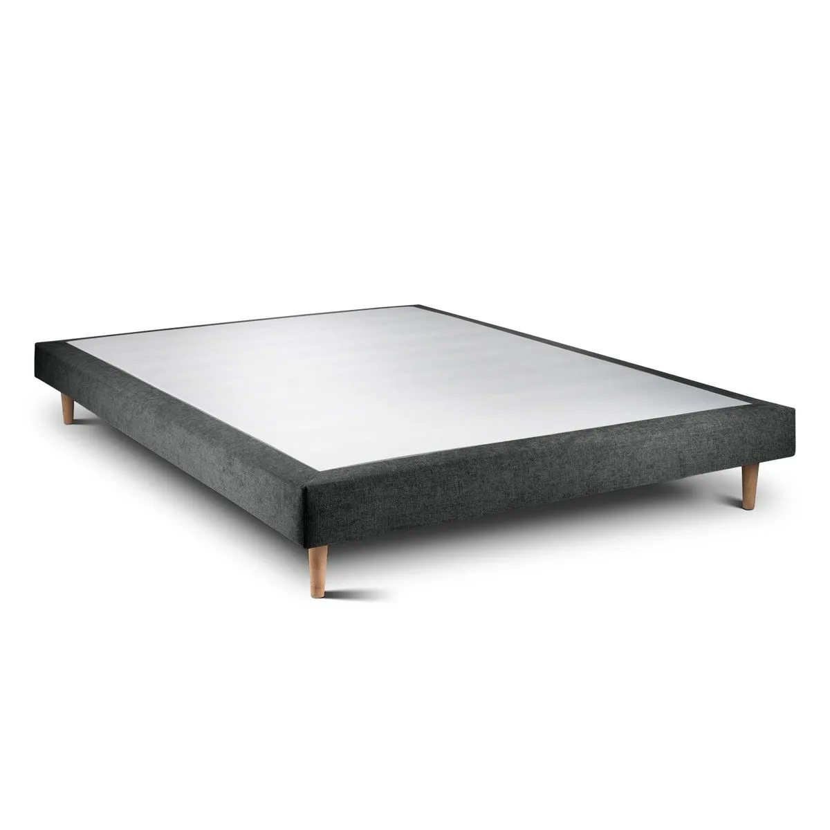 Lit Sommeil de plomb 135x190cm - Tête tapissier Gris anthracite