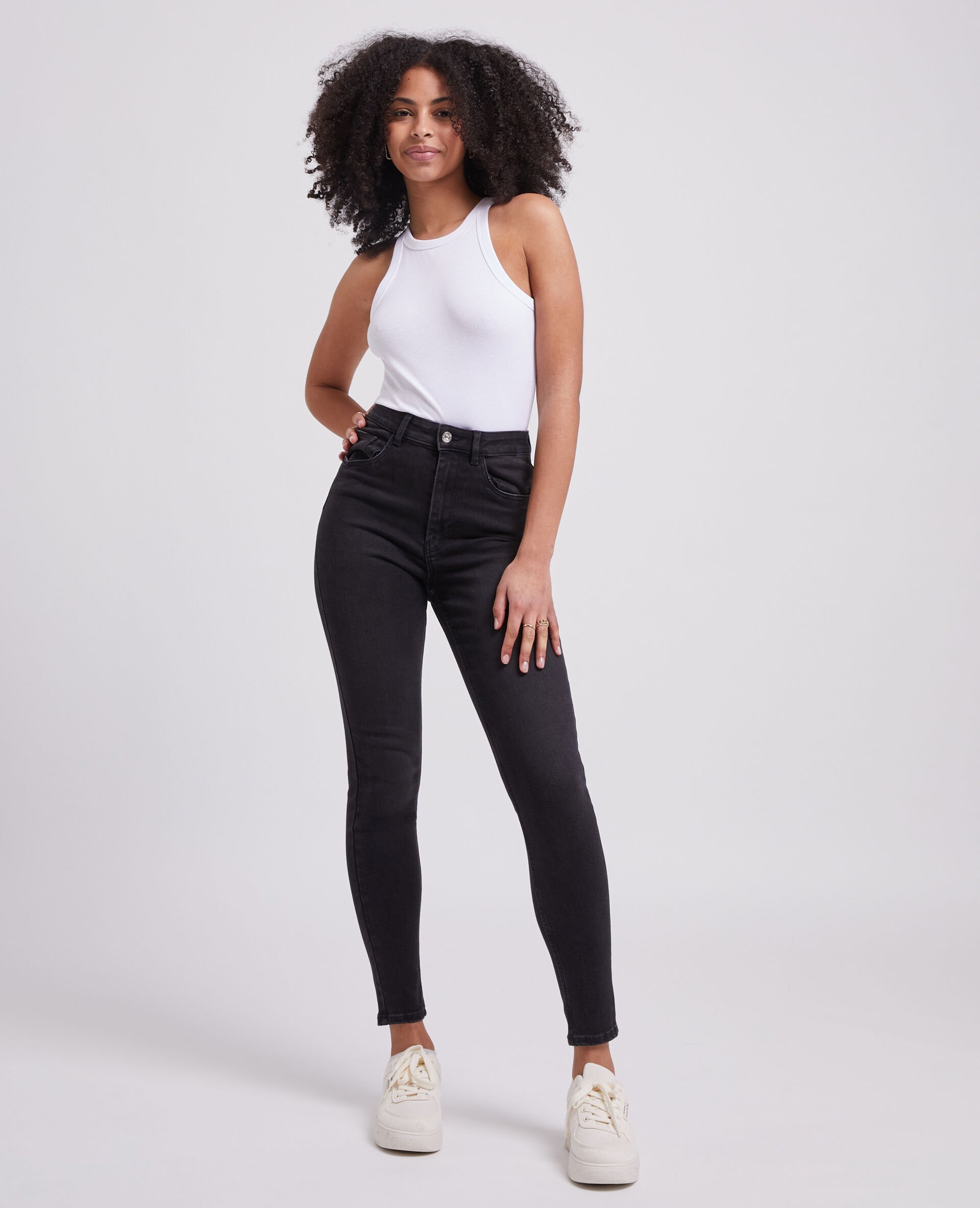 Jean skinny taille haute - Noir