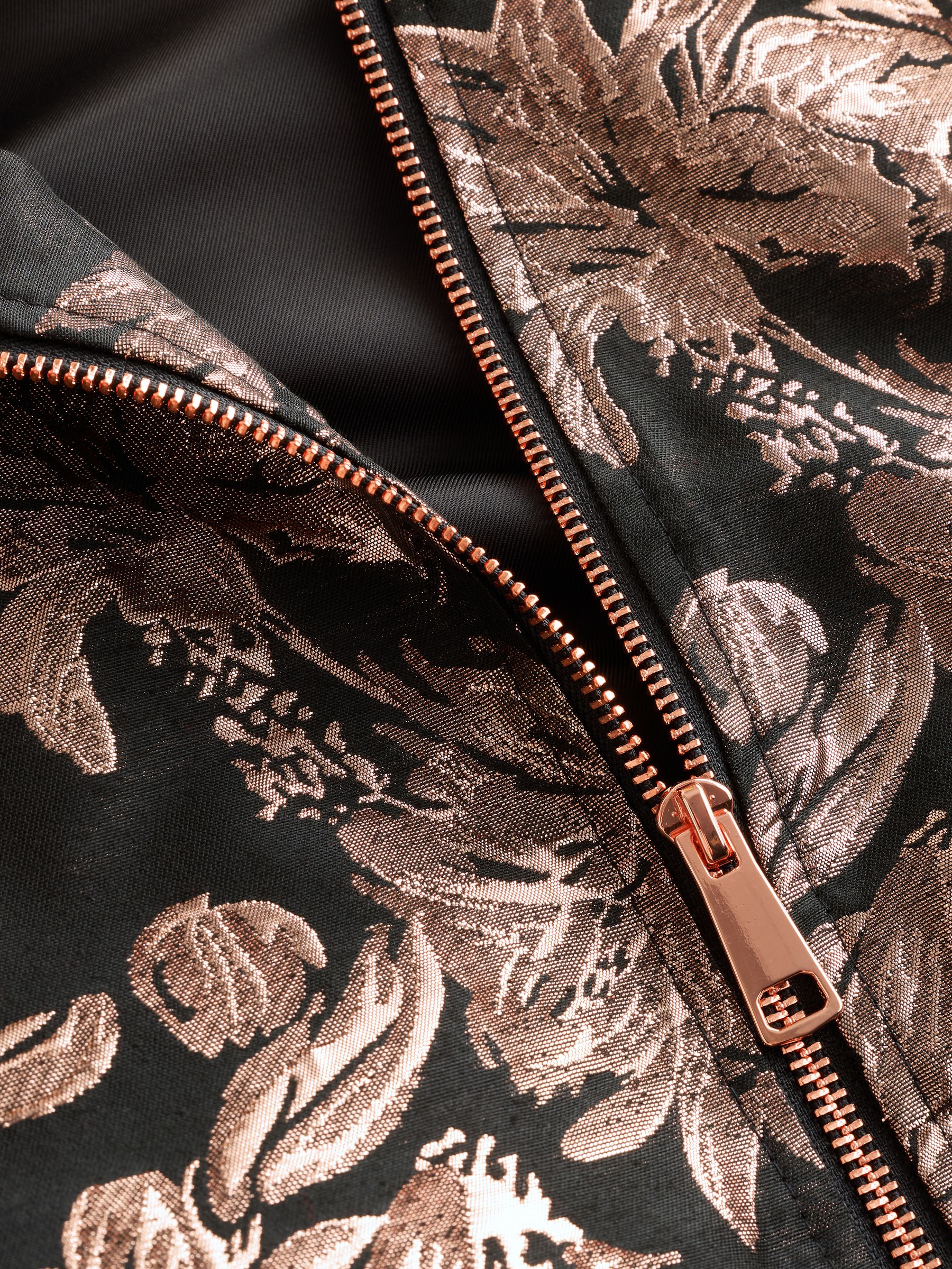 Zwart/goud - Jacquard bomberjack