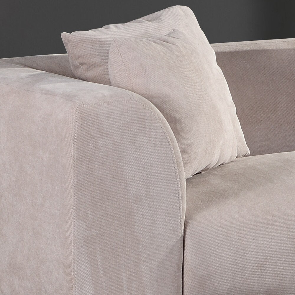 HOME DELUXE Ecksofa TORINO Beige Rechts