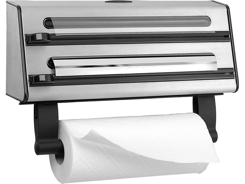 Emsa Folienschneider Schwarz/Silber 3-Fach-Schneidabroller