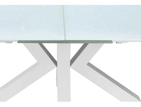 CONCEPT1 - Table Oceane 160/220 x 98 x 76 cm verre 10mm blanc
