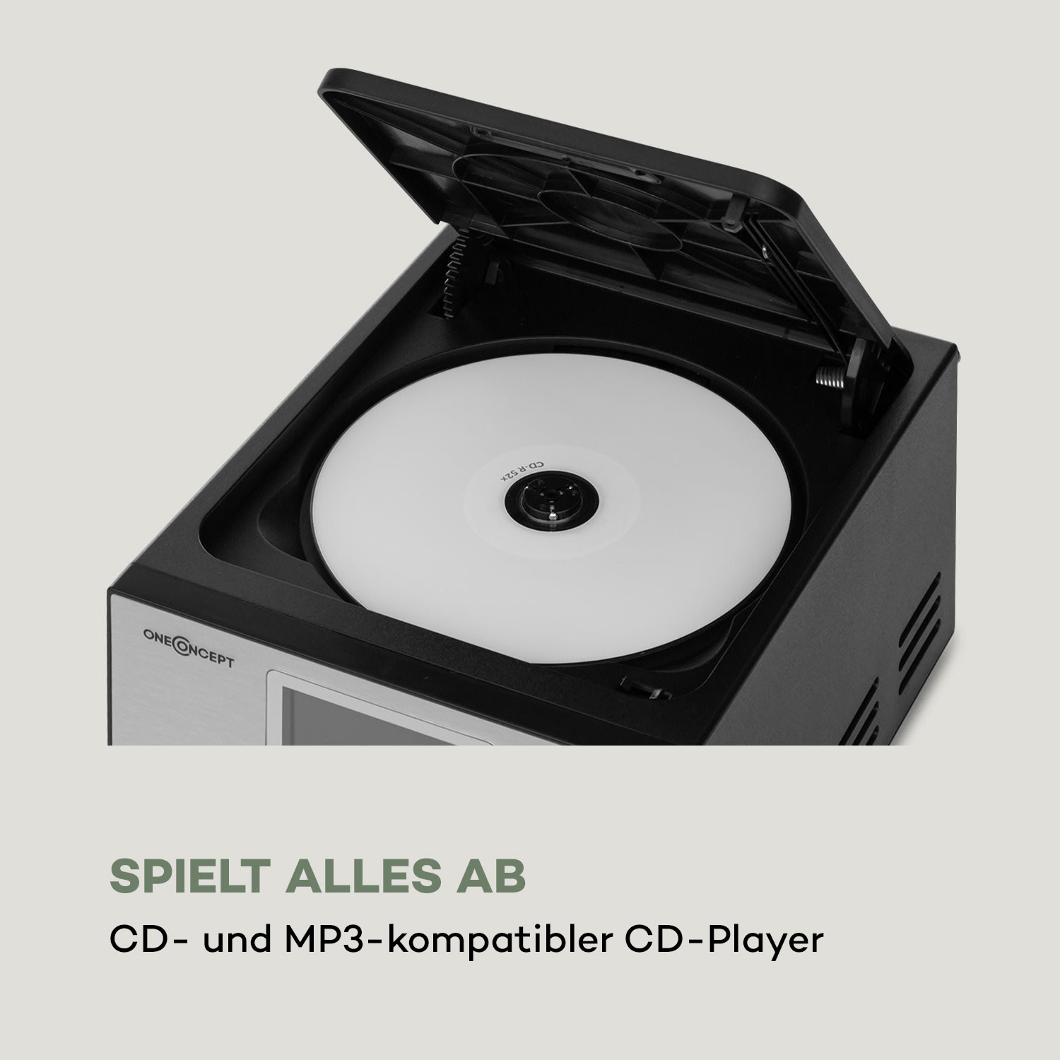 Streamo Stereoanlage mit Internetradio WLAN DAB+ UKW CD-Player BT silber Silber