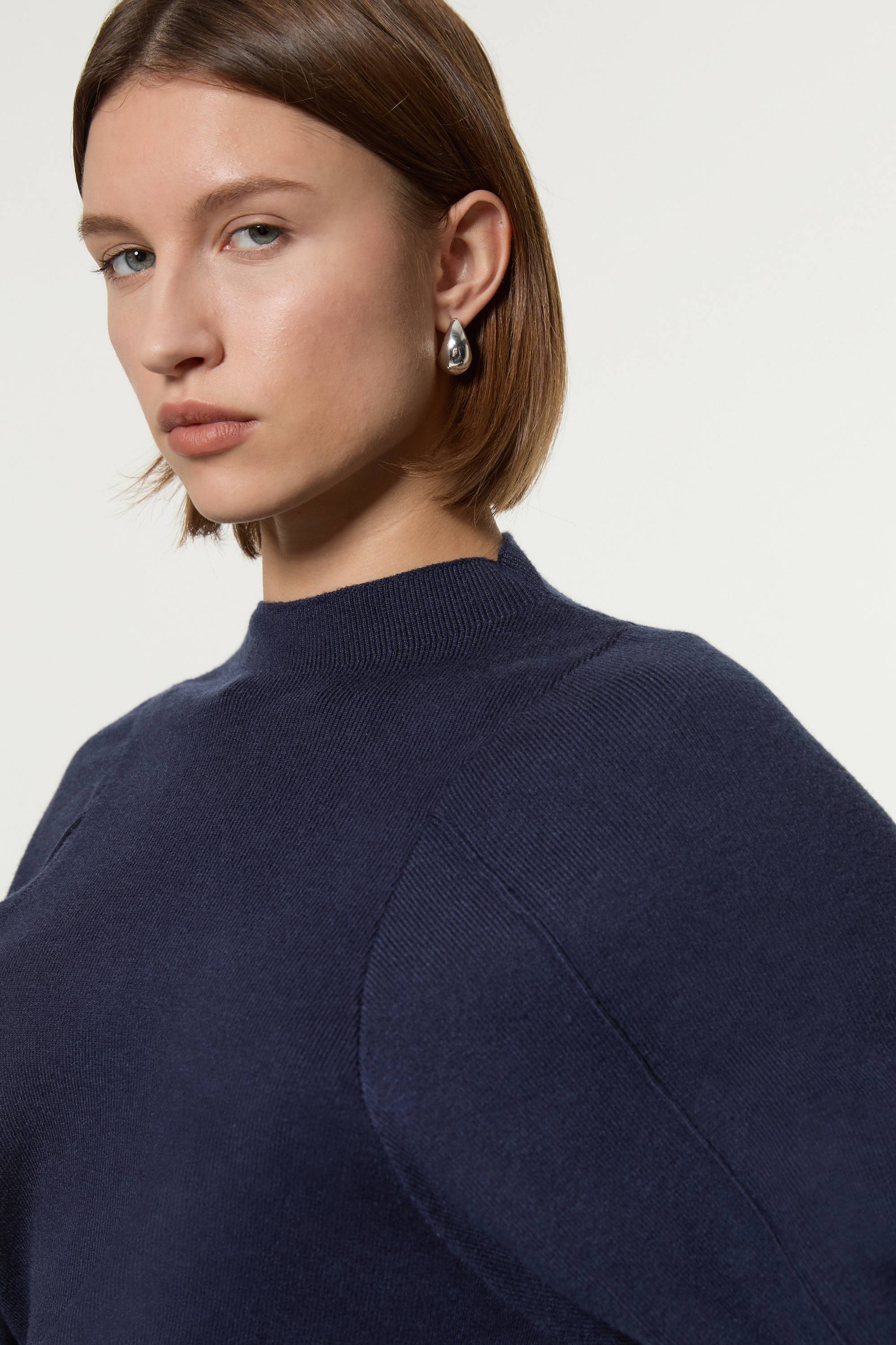 KarenMillen Robe Midi Tricotée à Manches Rondes Effet Laine