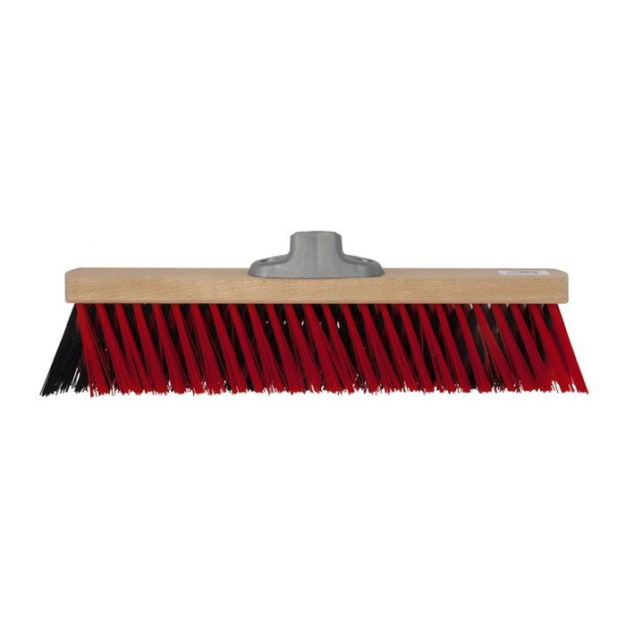 Harde X-bezem 40 cm rood/zwart - zonder steel (8712448284349)