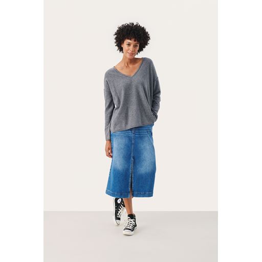 Part Two Iliane Striktrøje, Medium Grey Melange, L