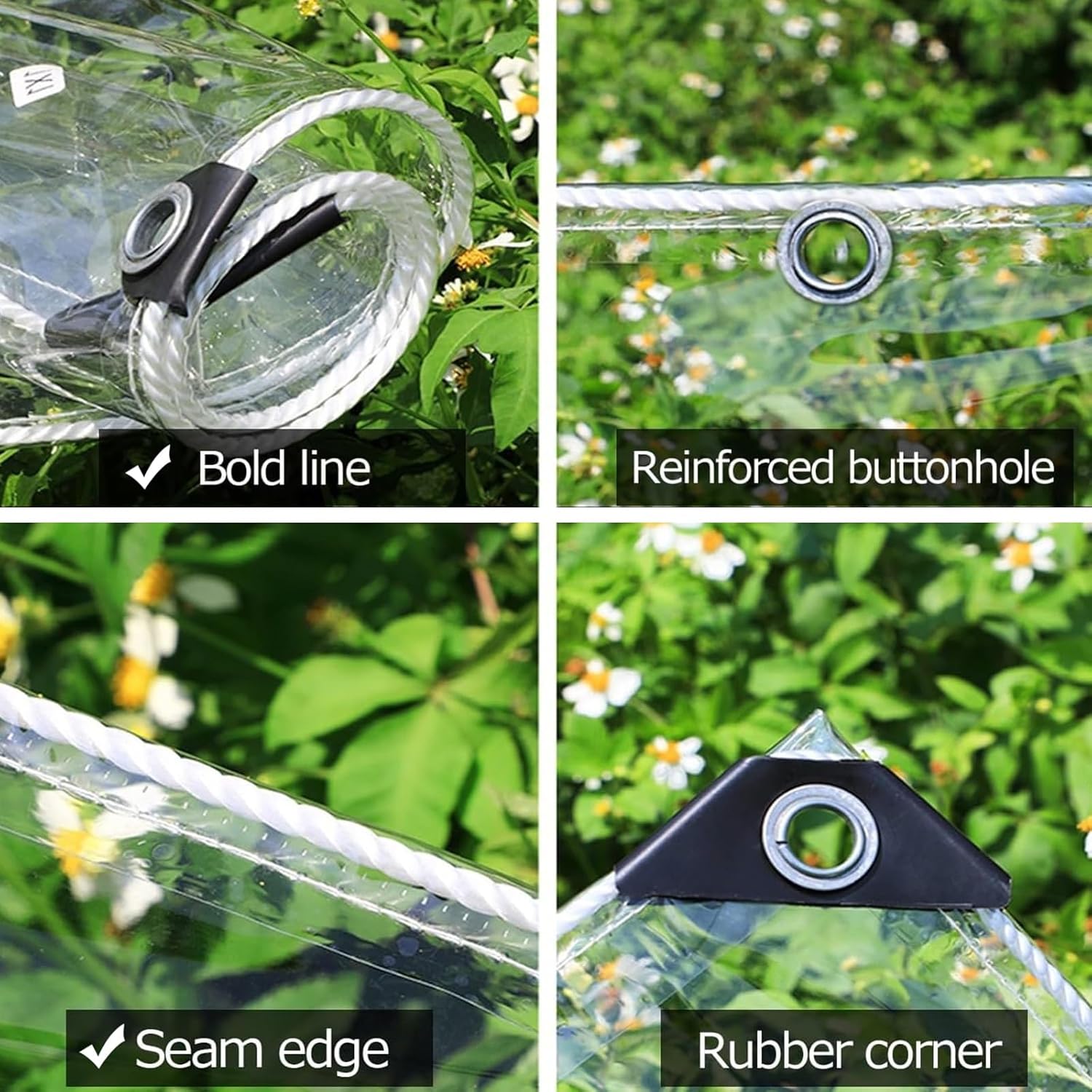 Transparente PVC Plane Seitenteil Mit Reissverschluss Tür, Mit Ösen, Outdoor Durchsichtige Plane Vorhänge,Pergola Terrasse Veranda Carport Pavillon wasserdichte Regenfest(H2.2xW3m/H7.2xW9.8ft)