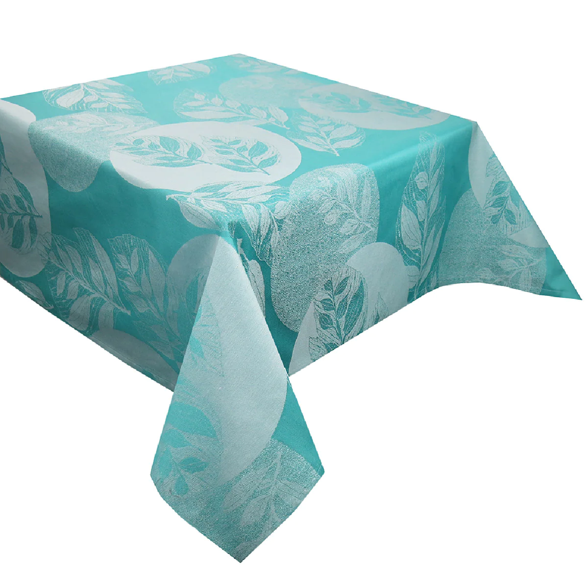 Nappe pur coton vert 180x180 Garnier Thiebaut