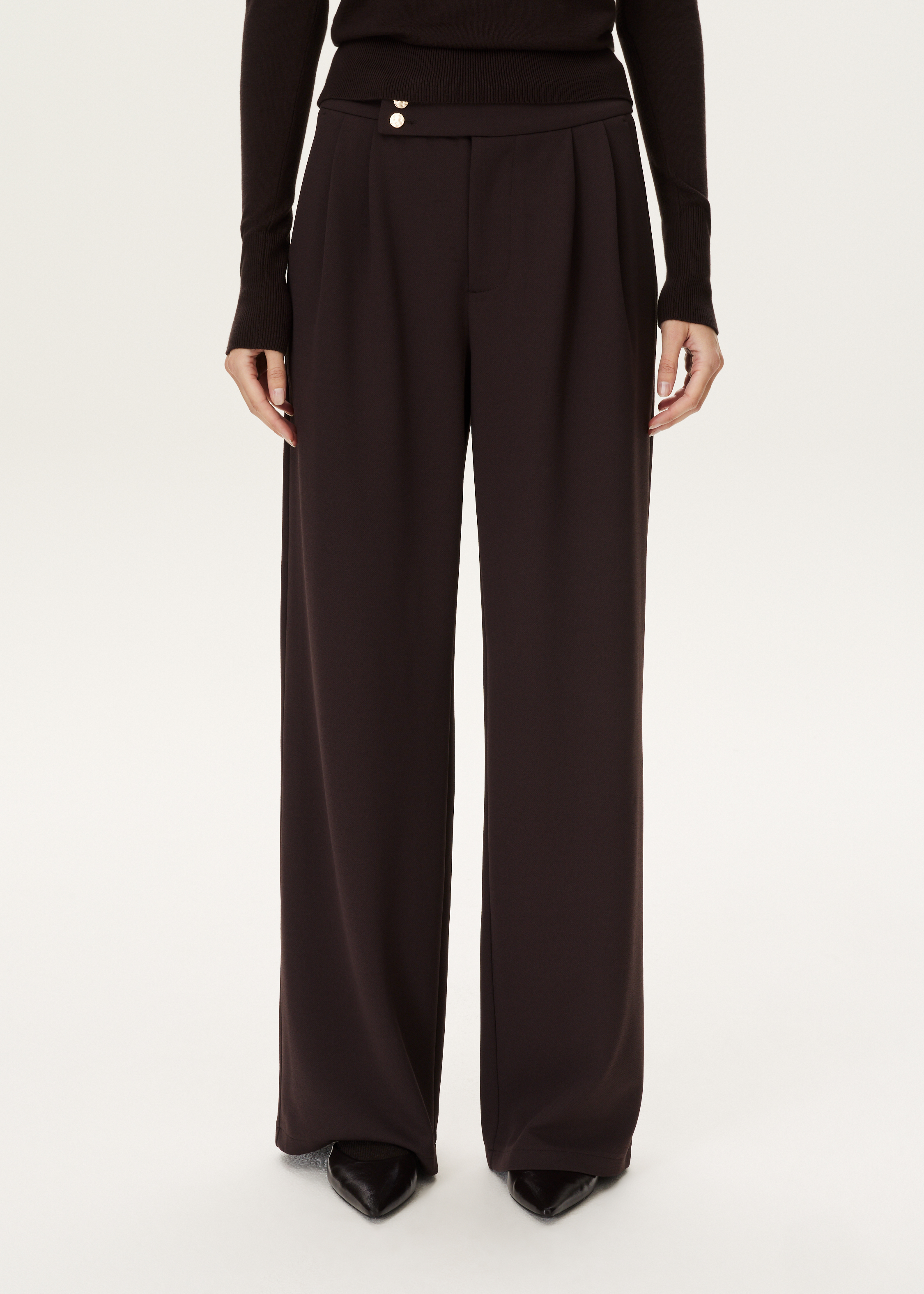 Wijde pantalon met knopen