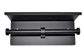 Mueller dubbele toiletrolhouder met planchet 304-RVS mat zwart