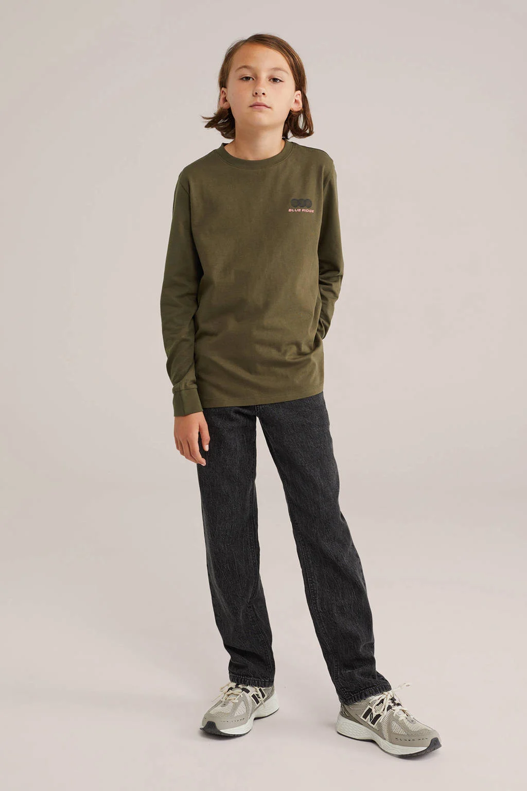 WE Fashion Blue Ridge longsleeve olijfgroen
