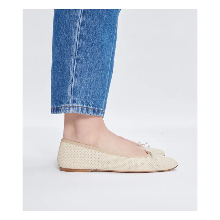 A.P.C. Ballerines Leah Effet Perforé Cuir | Beige