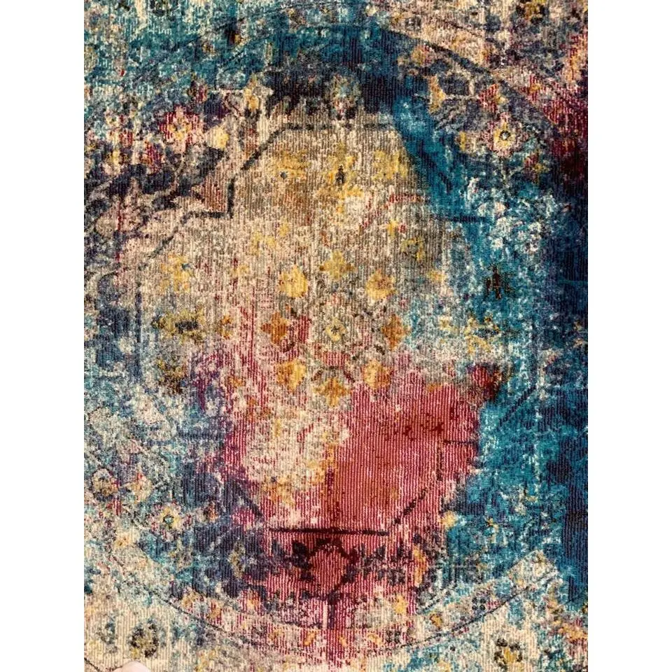 Picasso Heriz Vintage Rond Vloerkleed Multi / Blauw Laagpolig - 200 CM ROND