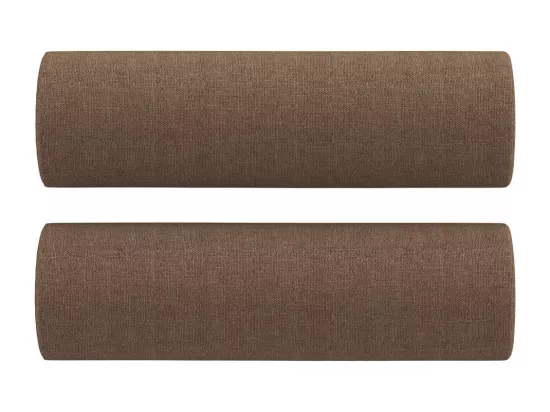 Canapé 2 places avec oreillers décoratifs marron 120 cm tissu