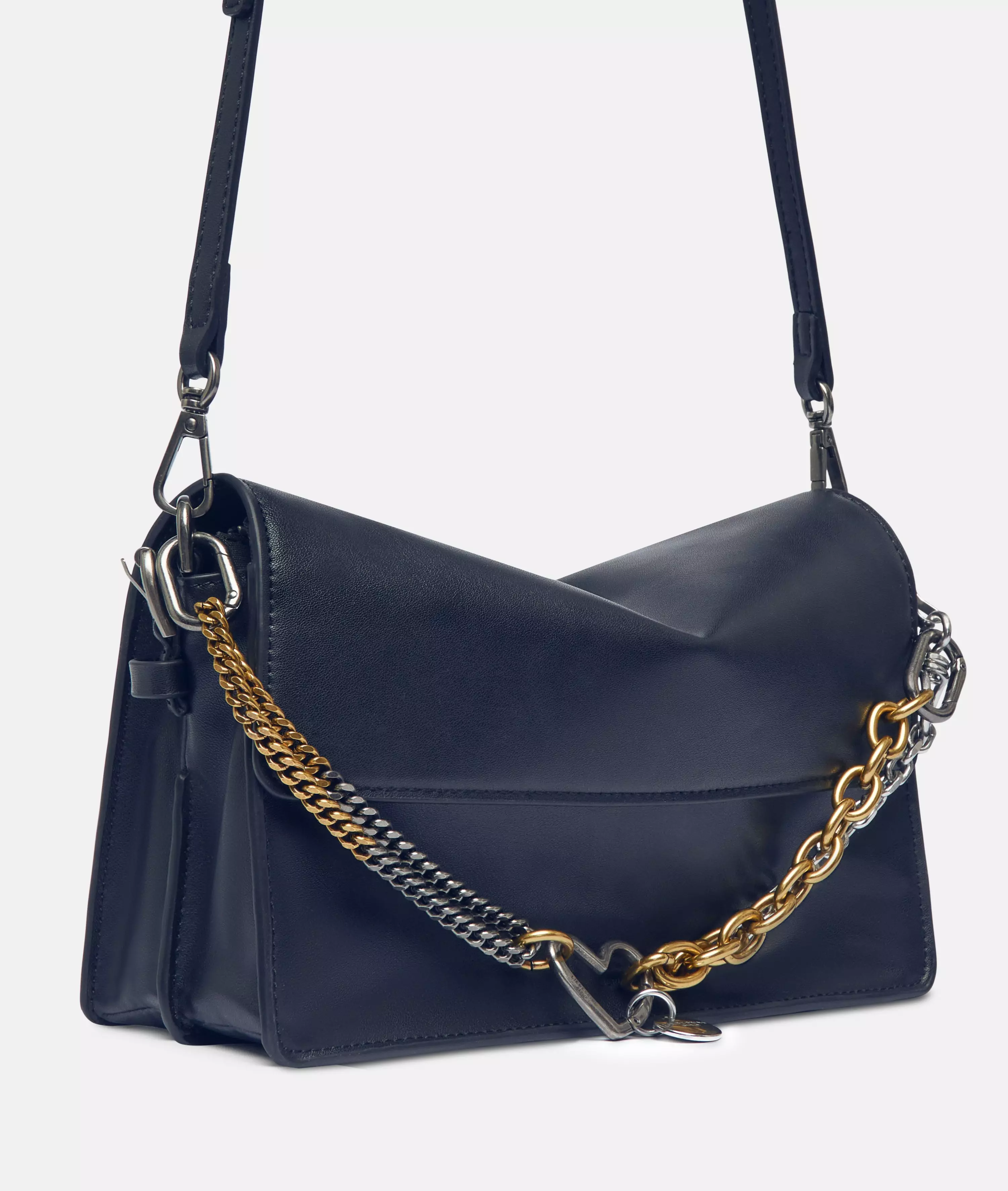 Fancy chain Two-tone bag chain with heart carabiner