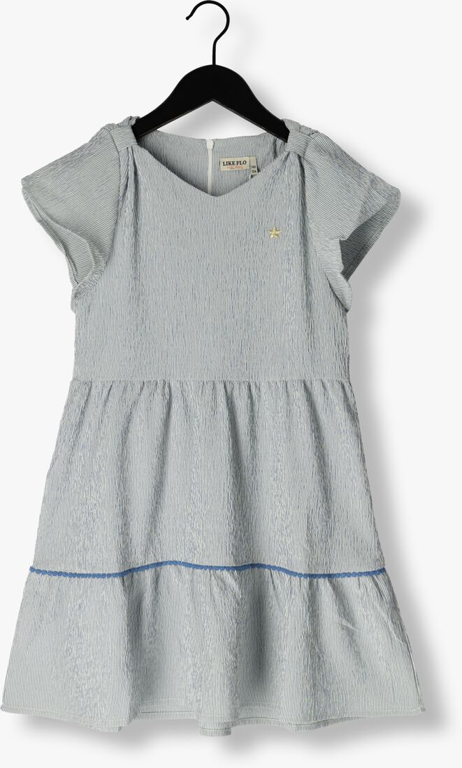 LIKE FLO blauwe like flo mini jurk fancy knot aop dress