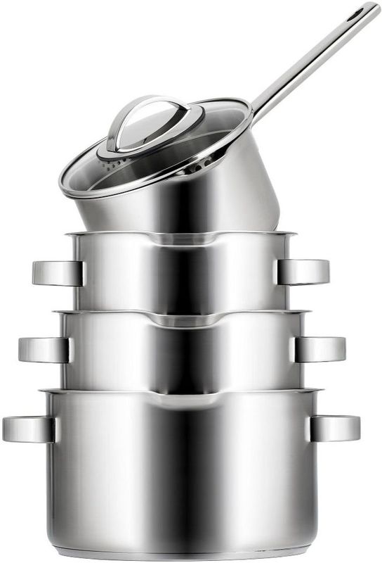 Sola - Pearl - Pannenset - Kookpannen Set 4 Delig - Zilver - RVS