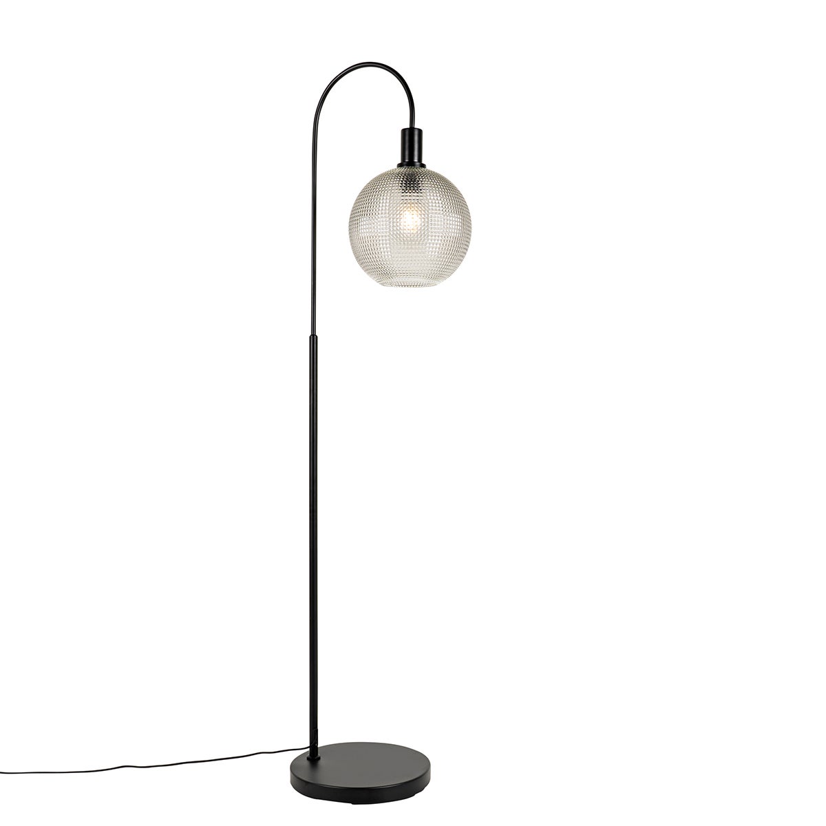 QAZQA - Design vloerlamp, zwart met rookglas - Chico | Woonkamer | Slaapkamer - Langwerpig - LED-compatibel E27