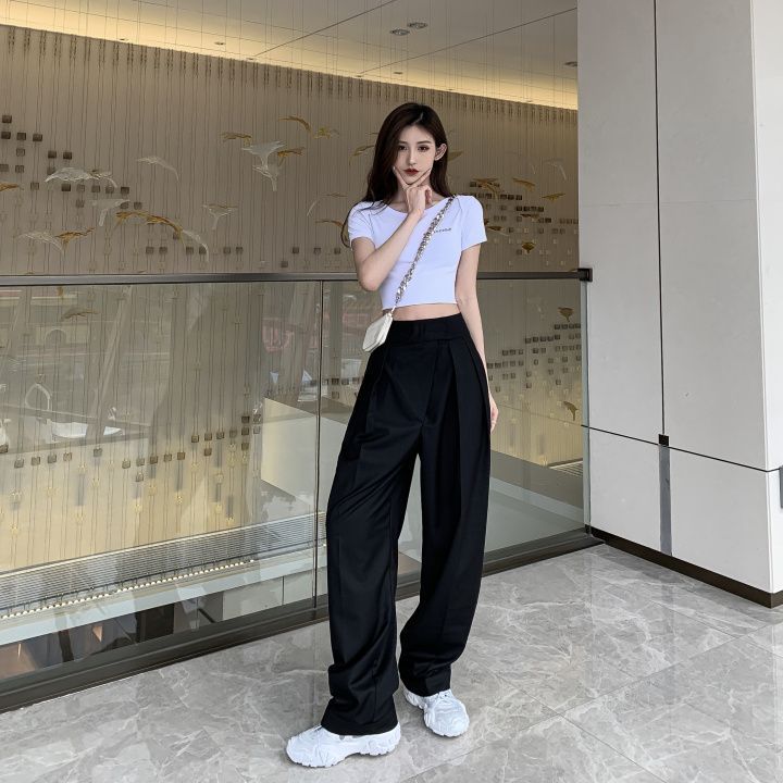Okalpis - Wijde pantalon met hoge taille