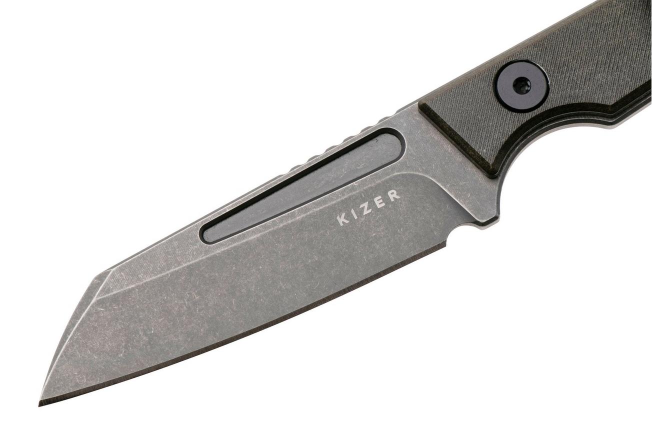 Kizer Vanguard Phasmids 1079A2 Stonewashed AEB-L, Chocolate Glacier, vaststaand mes, Johan Jordaan design