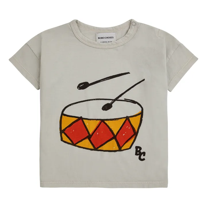 Bobo Choses T-Shirt Coton Bio Tambour | Gris galet